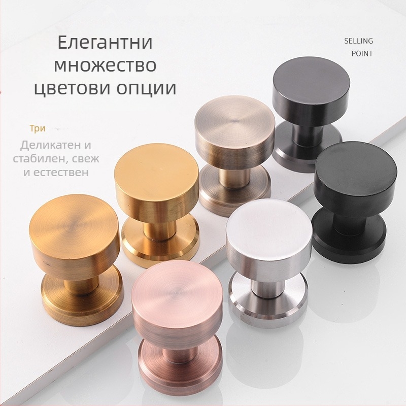 Скрита кръгла брава за врати от неръждаема стомана - безшумна, за дървени врати, едностранна дръжка