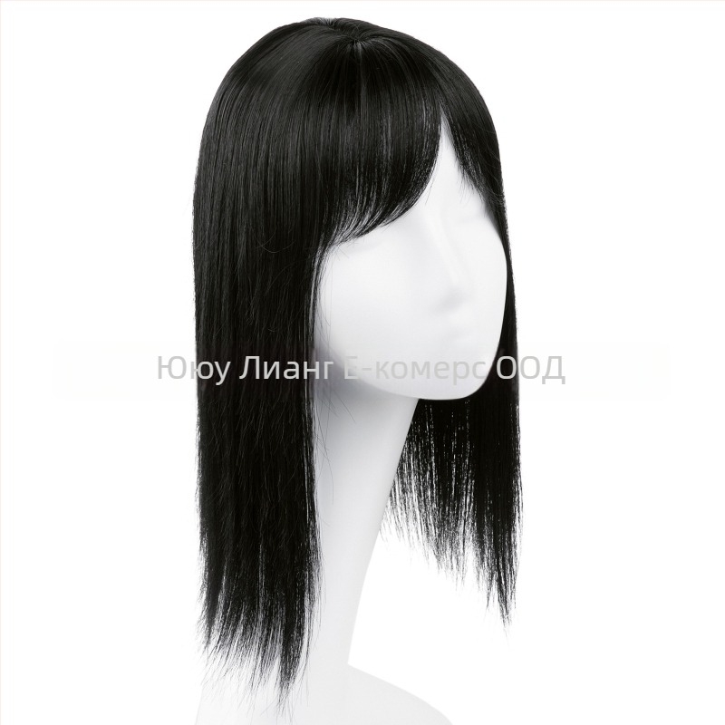 Перука-парче за жени - дълго прав кос парче с 3D чело, механично обработено, коприна с висока топлопроводимост, може да се къдри и боядисва