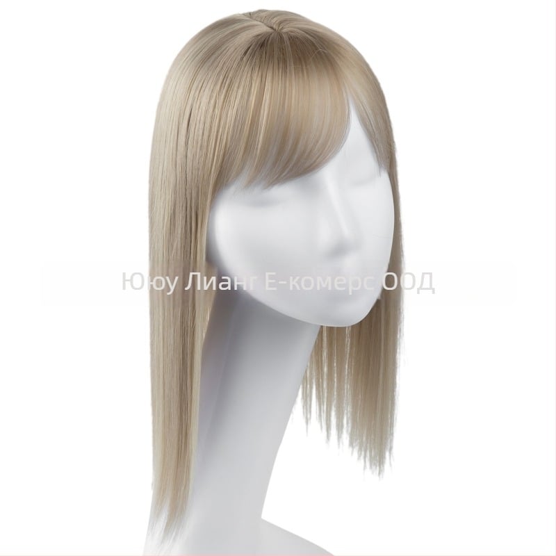 Перука-парче за жени - дълго прав кос парче с 3D чело, механично обработено, коприна с висока топлопроводимост, може да се къдри и боядисва