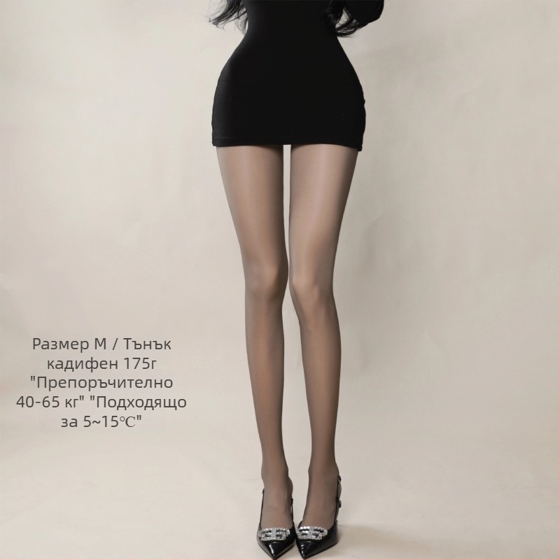 JK-стил подплатени колготки с пухена вътрешна подплата, дебели зимни колготки за жени (пухена подплата, дебелина, зимна топлина, JK стил, с крачета)