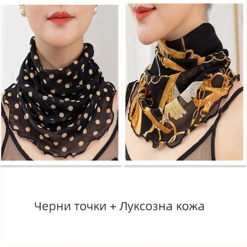 Затоплящ шал за врата с полиестер и шифон подплата, редовна ширина, стил Pure Desire, пролет 2022