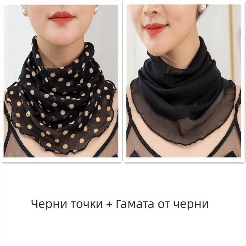 Затоплящ шал за врата с полиестер и шифон подплата, редовна ширина, стил Pure Desire, пролет 2022