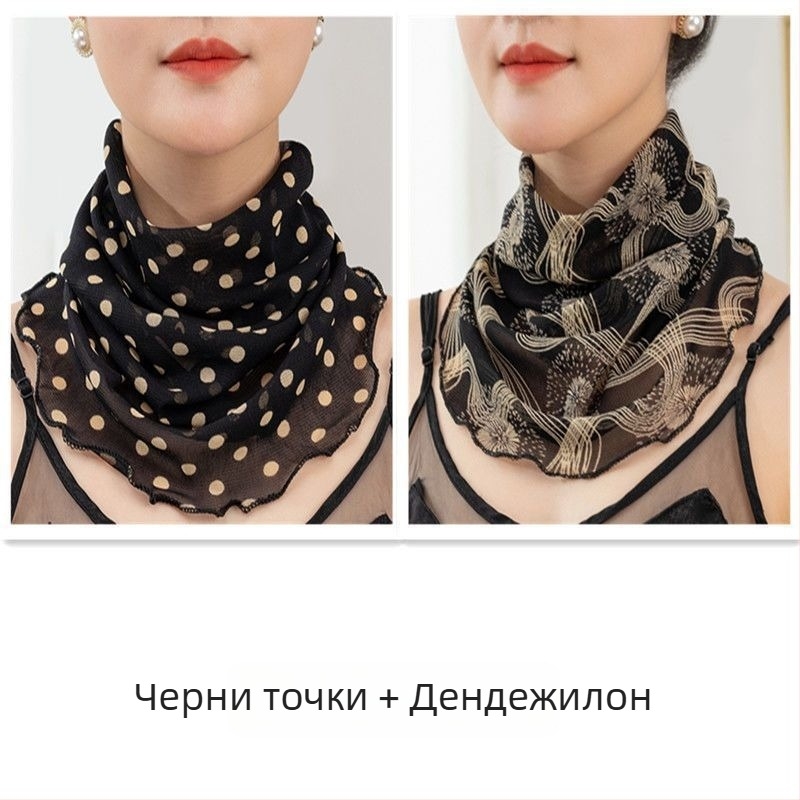 Затоплящ шал за врата с полиестер и шифон подплата, редовна ширина, стил Pure Desire, пролет 2022