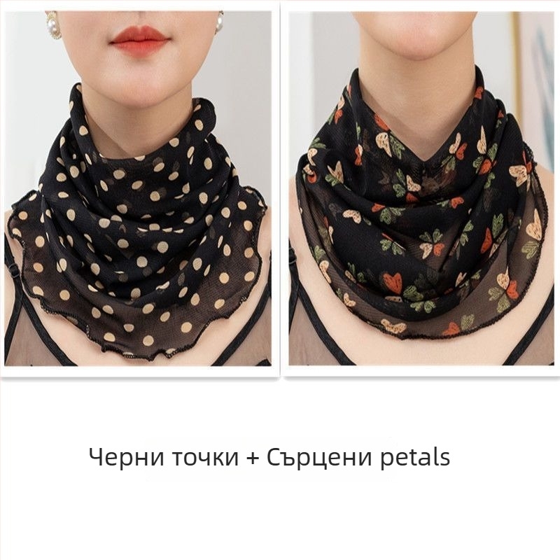 Затоплящ шал за врата с полиестер и шифон подплата, редовна ширина, стил Pure Desire, пролет 2022