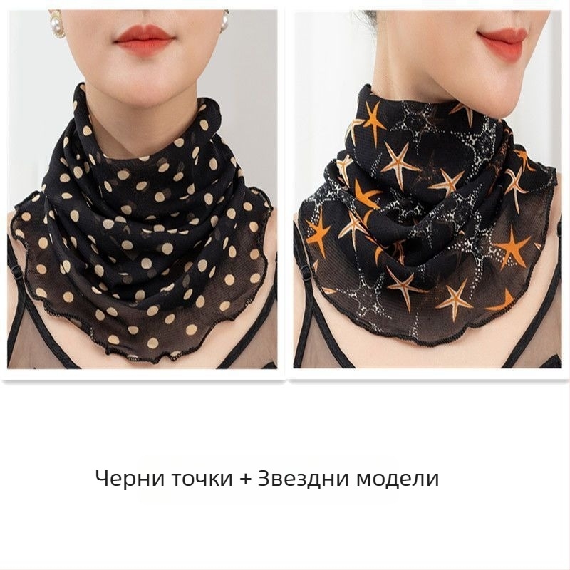 Затоплящ шал за врата с полиестер и шифон подплата, редовна ширина, стил Pure Desire, пролет 2022