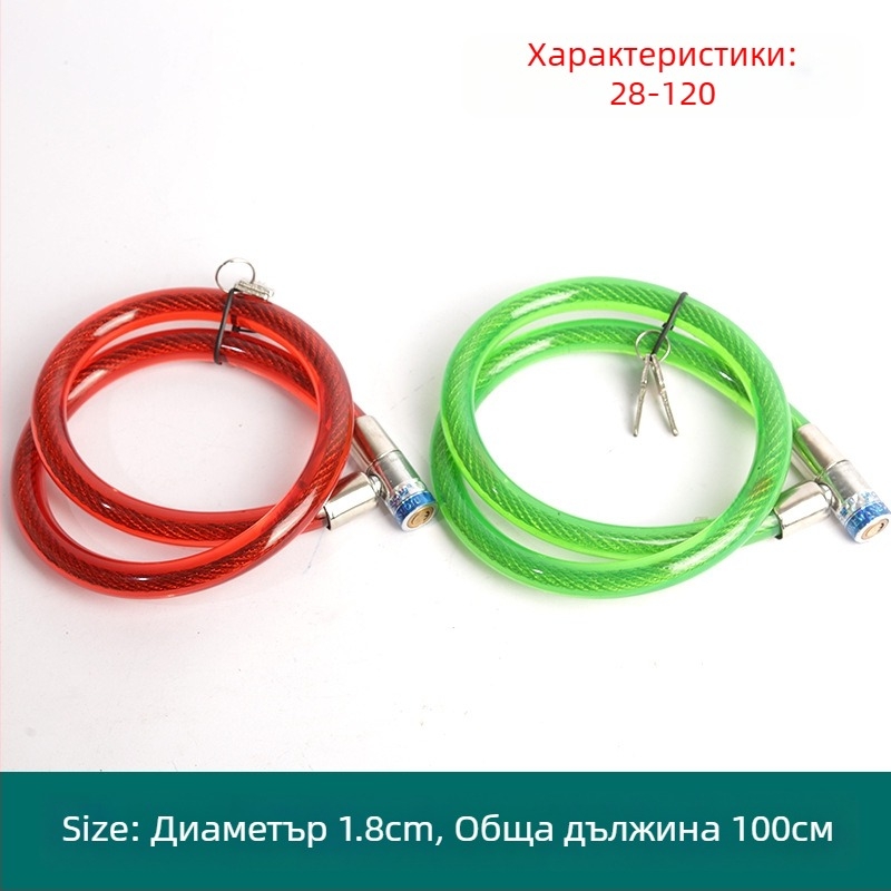 Кабелен катинар Oakman, модел Wire lock, материал: желязо PVC, подходящ за велосипеди, електрически превозни средства и мотори