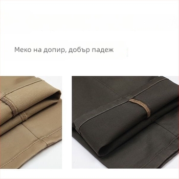 Мъжки casual панталони с висока талия и права кройка, еластичен модал (висока еластичност; модал материя; пролетен сезон)