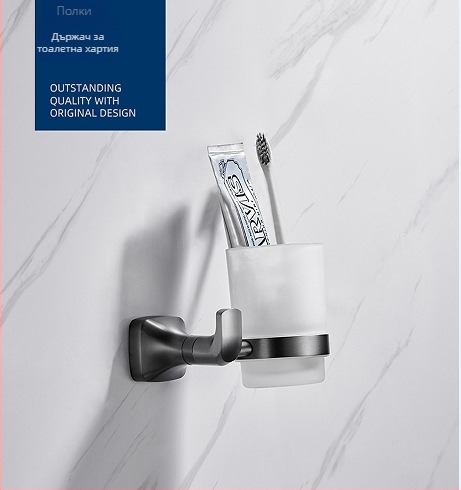 Стенно държач за кърпи, 304 неръждаема стомана, електроплакирано покритие, Mu Ku, опростен стил