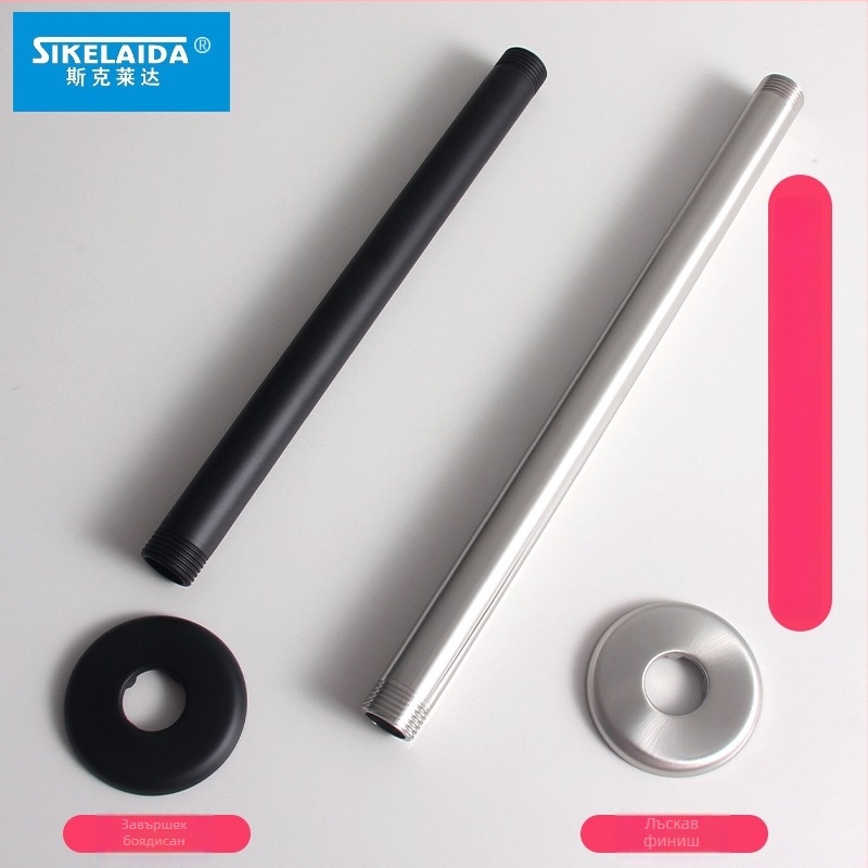 Скрит душов ръкав за вграждане в стена, с горен пръскал и функция дъжд, кръгъл дизайн, 304 неръждаема стомана, модел SKD1223