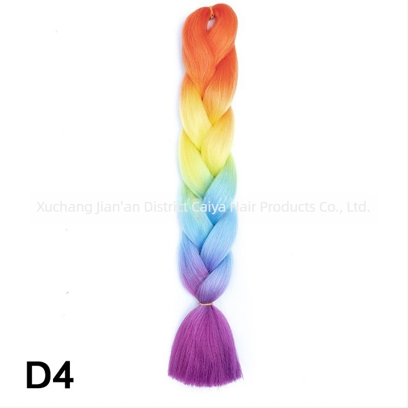 Перука с опашка и jumbo плитки - Caiya, високотемпературна синтетична нишка, механизъм на изработка