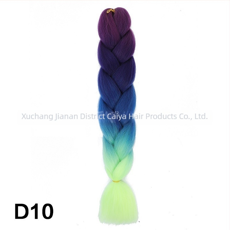 Перука с опашка и jumbo плитки - Caiya, високотемпературна синтетична нишка, механизъм на изработка