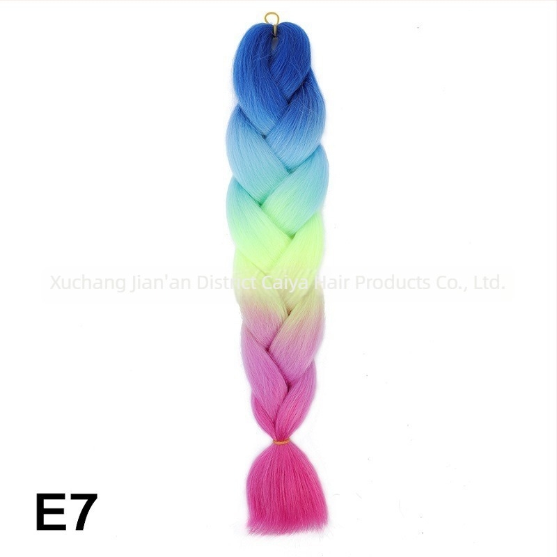 Перука с опашка и jumbo плитки - Caiya, високотемпературна синтетична нишка, механизъм на изработка