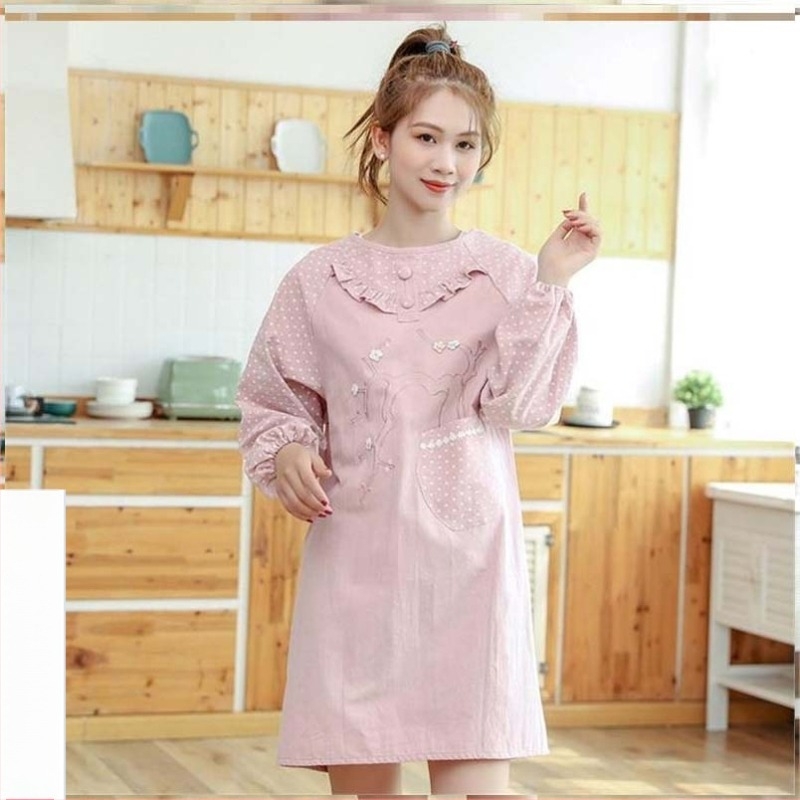 Фартук с дълги ръкави — водоустойчив, маслоустойчив, дишащ, тънък за домашна кухня