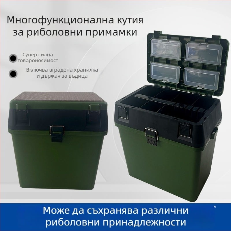 Многофункционална кутия за примамки, ултралека и преносима, мини раница стил зелена кутия за съхранение на риболовни принадлежности