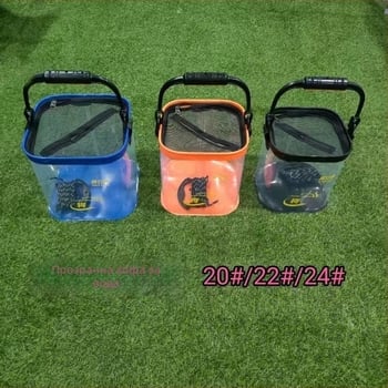 Прозрачен EVA рибен кофа с интегриран контейнер за живи риби, квадратен дизайн, преносима риболовна кофа