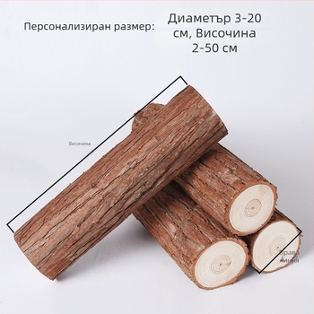 Декоративни дървени колчета за камина на дървен фон, селски стил, кожени акценти