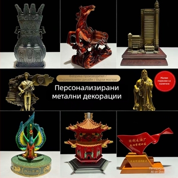 Персонализирана метална талисманна фигурка, смолна анимационна фигура, 3D модел сувенир