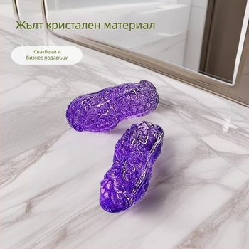 Жълт цитринен орнамент с форма на фъстък за домашна декорация - модерен минималистичен стил