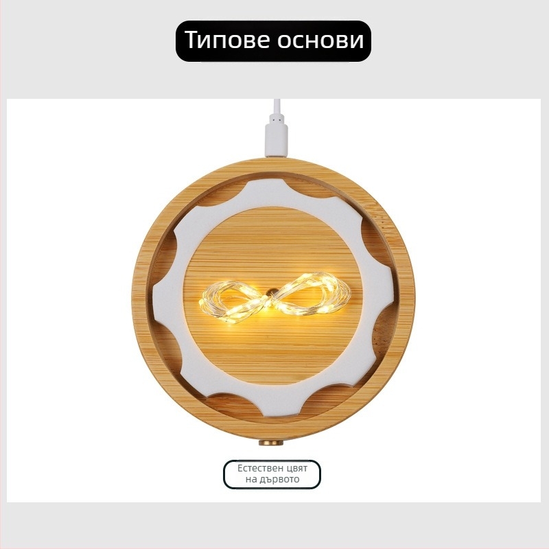 USB захранвана стъклена витрина за сушени/вечни цветя със страничен превключвател и стъклен капак