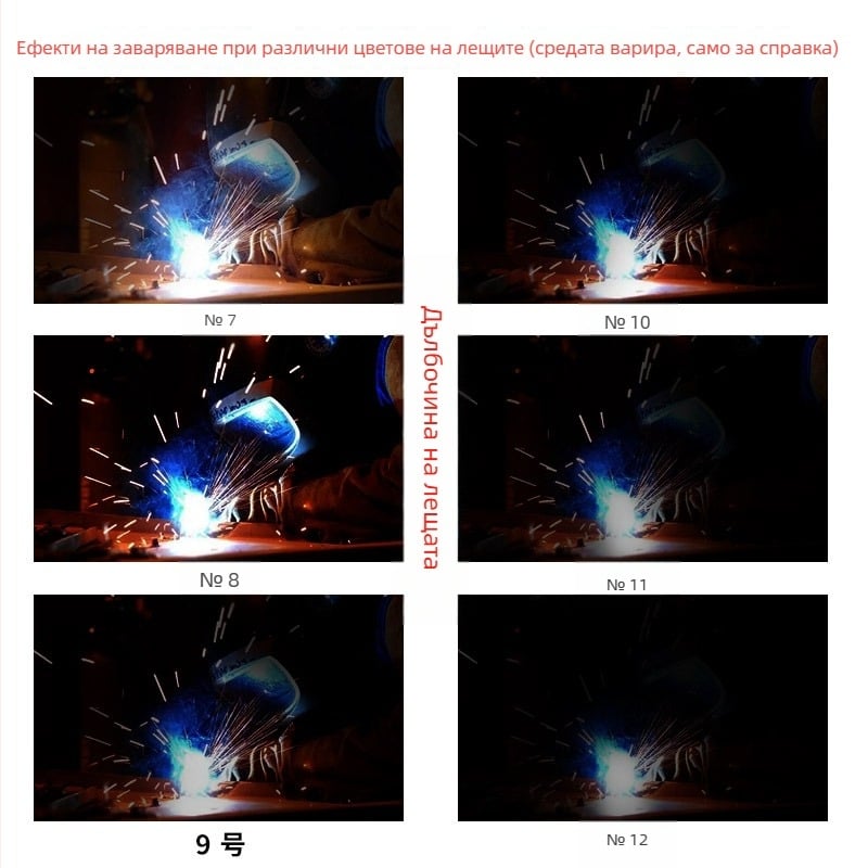 Очила за заваряване със стъклени лещи, черни и прозрачни, за аргонова дъга