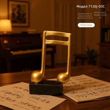 Резинова декоративна фигура във формата на музикална нота за дневна стая, шкаф за телевизор и бюро