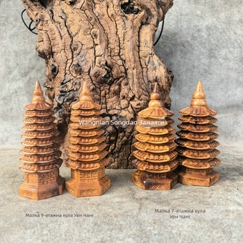 Wenchang Tower от Jujube wood, естествено ударено от мълния, седеметажна или девететажна, резбовано твърдо дърво за бюро