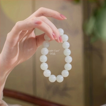 Естествен нефрит от Xinjiang, гривна от бял нефрит, Хетиан нефрит, колекционерски клас