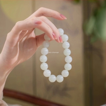 Естествен нефрит от Xinjiang, гривна от бял нефрит, Хетиан нефрит, колекционерски клас