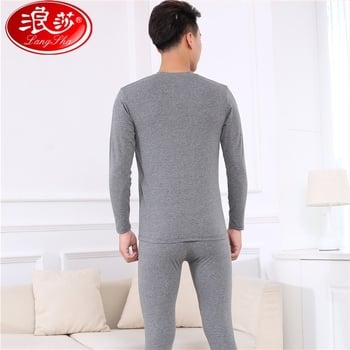 Langsha ултра тънък модал-памучен термо комплект бельо за мъже и жени, кръгла яка, плюс размер, основно долно бельо, горнище с дълъг ръкав и панталони.