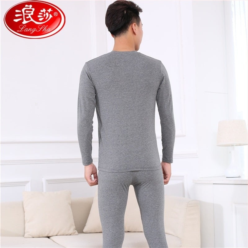 Langsha ултра тънък модал-памучен термо комплект бельо за мъже и жени, кръгла яка, плюс размер, основно долно бельо, горнище с дълъг ръкав и панталони.