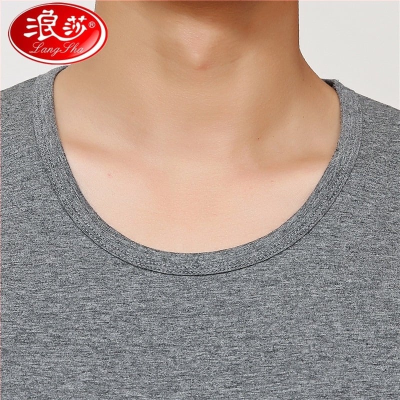 Langsha ултра тънък модал-памучен термо комплект бельо за мъже и жени, кръгла яка, плюс размер, основно долно бельо, горнище с дълъг ръкав и панталони.