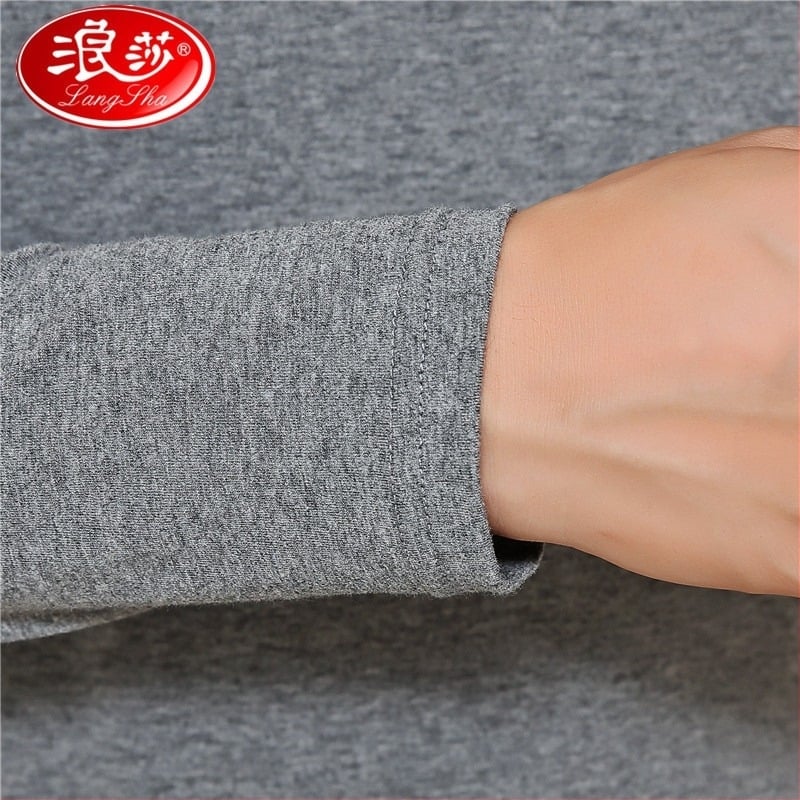 Langsha ултра тънък модал-памучен термо комплект бельо за мъже и жени, кръгла яка, плюс размер, основно долно бельо, горнище с дълъг ръкав и панталони.