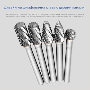 6x10/6x12 карбидно-вольфрамова стоманена въртяща се шлайф глава за дървообработване и дърворезба