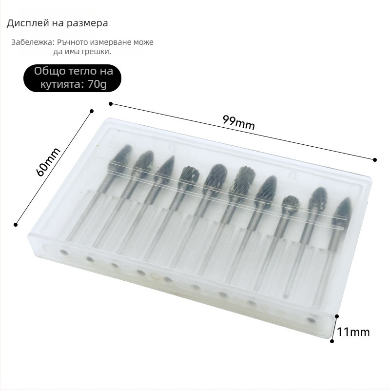 3×6 мм твърдосплавна волфрамова стоманена шлифовъчна глава за ротационна дърворезба