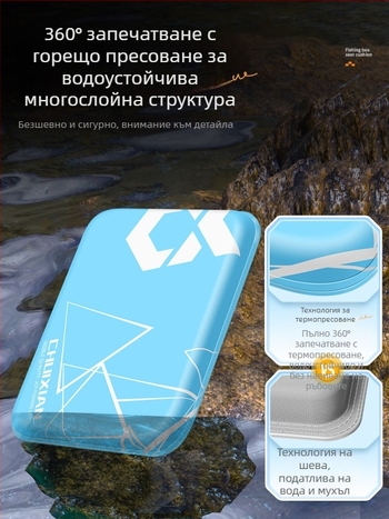 Ново PU седалково възглавничче за риболовна кутия, водоустойчиво и дишащо, удебелено, с велкро