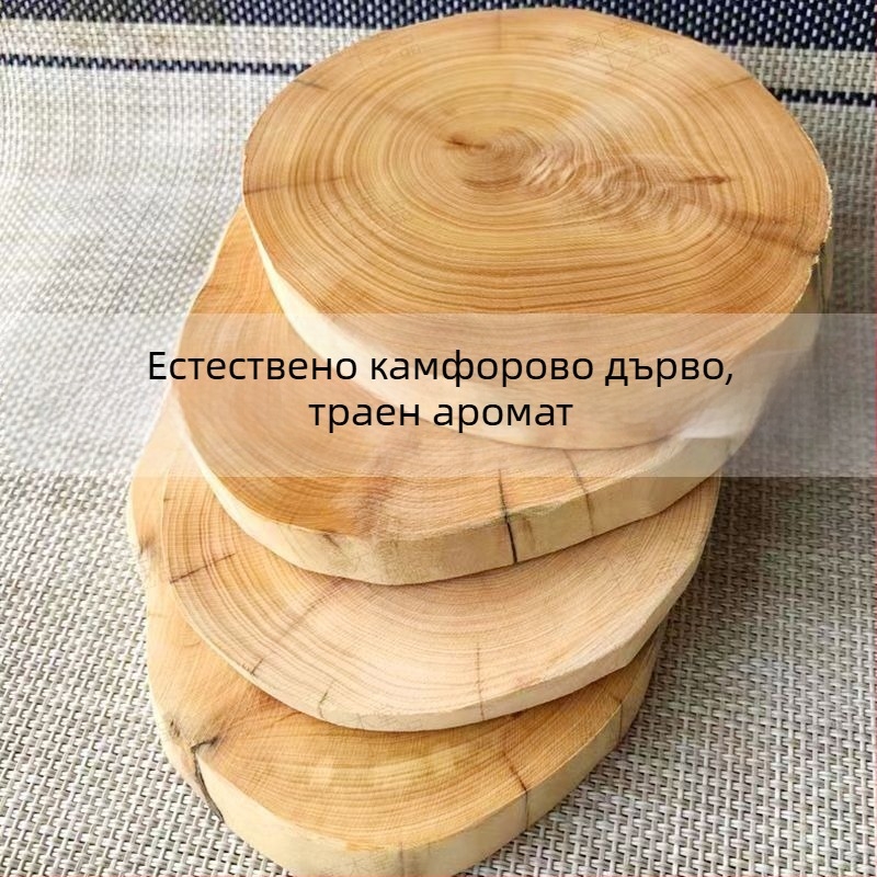 Дървена основа за чай и декоративна подложка от камфорово дърво с коренов мотив