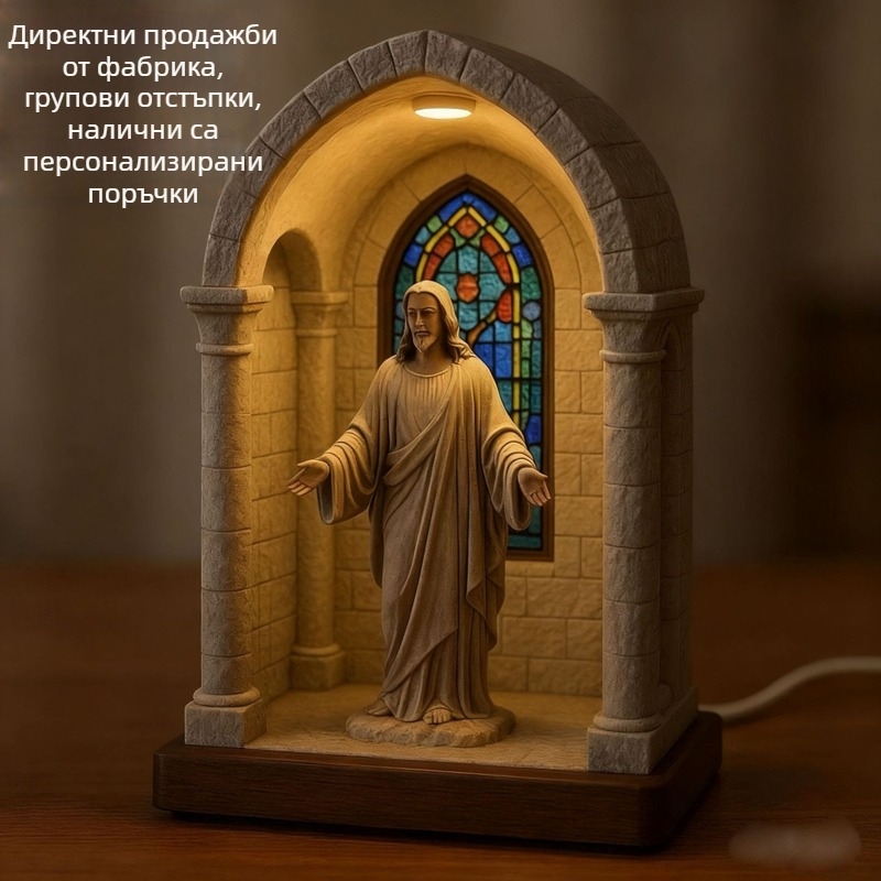 Статуя на свещеник – декоративна фигура за домашна и офисна украса, църковна лампа и великденски украси