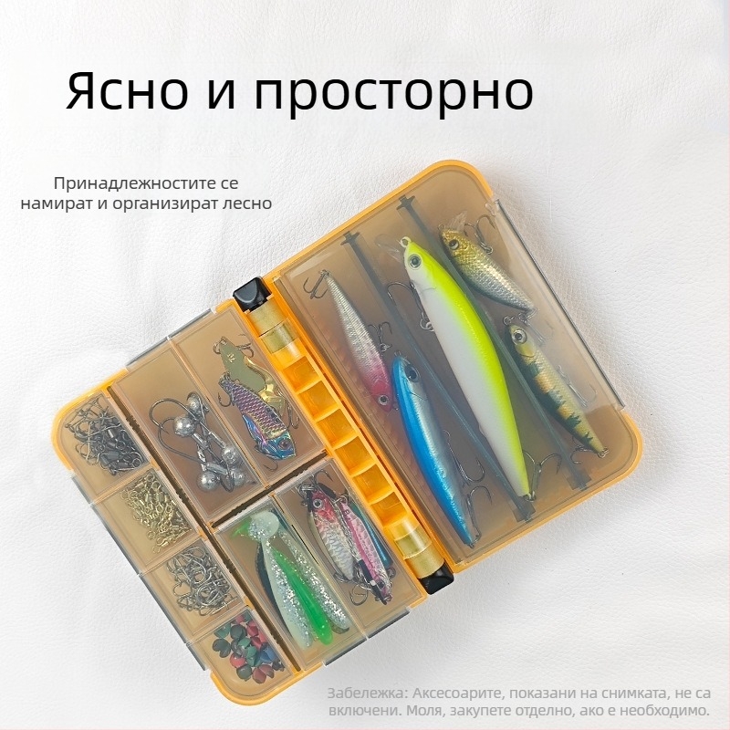 Преносима кутия за аксесоари за примамки, двуслоен организатор за примами и куки