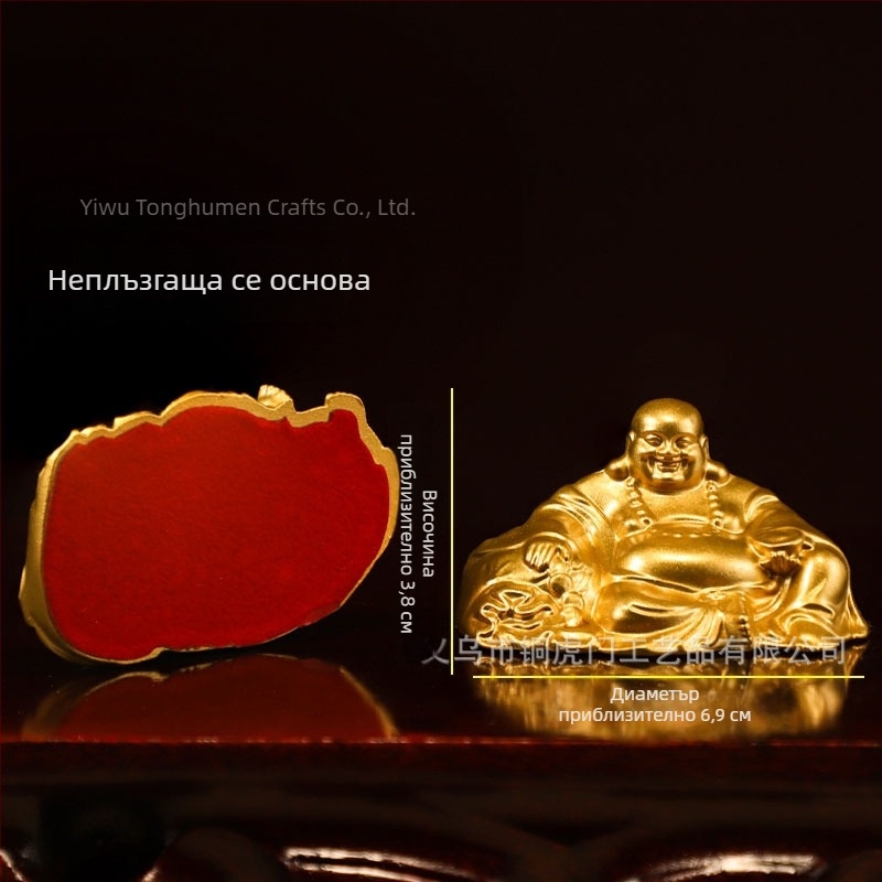 Сплавен орнамент Maitreya Buddha за дом и дневна молитва, настолна метална статуетка на Усмихнатия Буда