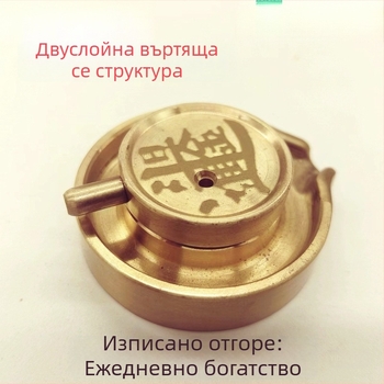Миниатюрна месингова каменна мелница – античен декор за селски стил на масата