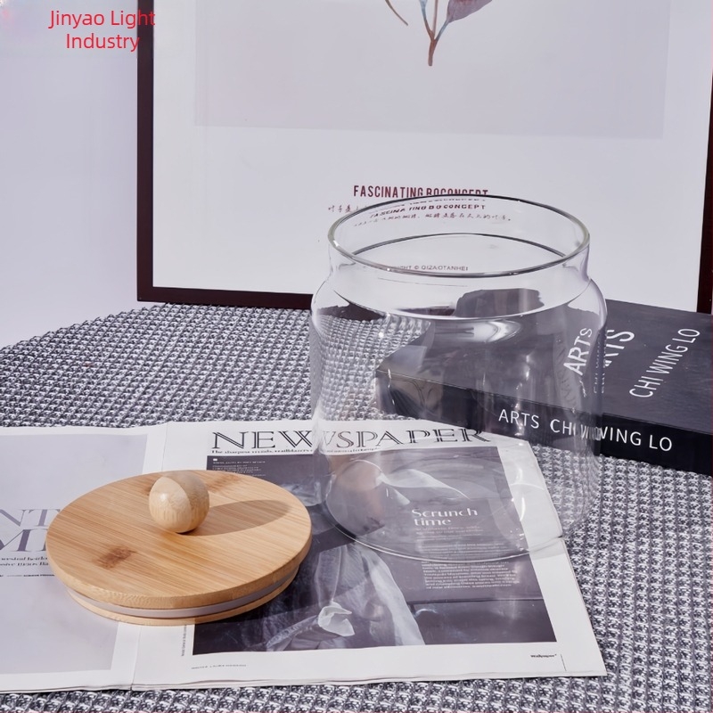 Персонализиран стъклен буркан за съхранение с голям капацитет за ориз, брашно и зърнени култури