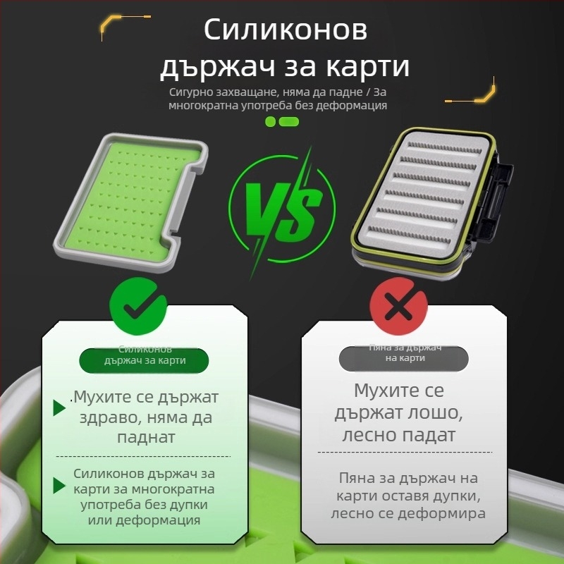 Прозрачна силиконова водоустойчива кутия за мухарски куки и примамки – преносима удароустойчива кутия за риболовни аксесоари