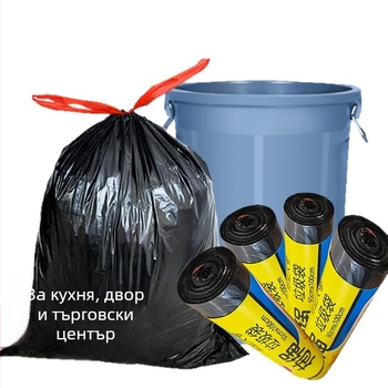Торбички за отпадъци с връзки за кухненска кофа, удебелени, с дръжки и автоматично затваряне, издръжливи