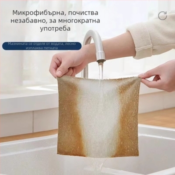 Еднократна кухненска кърпа от дървено влакно, удебелена, с издърпващ се дизайн за миене на чинии