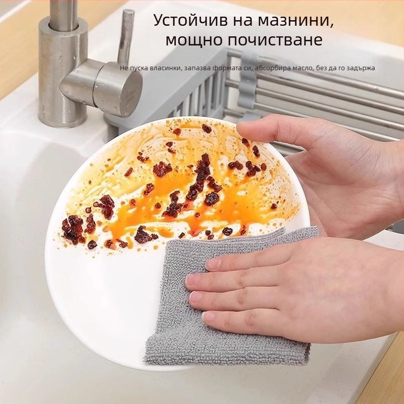 Еднократна кухненска кърпа от дървено влакно, удебелена, с издърпващ се дизайн за миене на чинии
