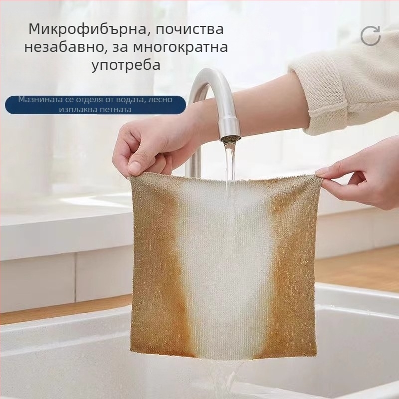 Еднократна кухненска кърпа от дървено влакно, удебелена, с издърпващ се дизайн за миене на чинии