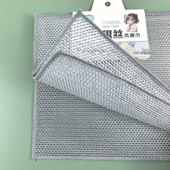 Bochen 25×25 см абразивна подложка за съдове от нетъкан текстил, с ивици, за миене на тигани и купи, маслоустойчива и ефективна за почистване