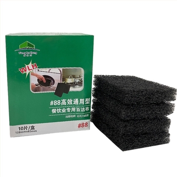 Утолщена абразивна гъба за търговски кухни — почистване на тежки мазнини от грил и фритюрник; заменя стоманени топчета.