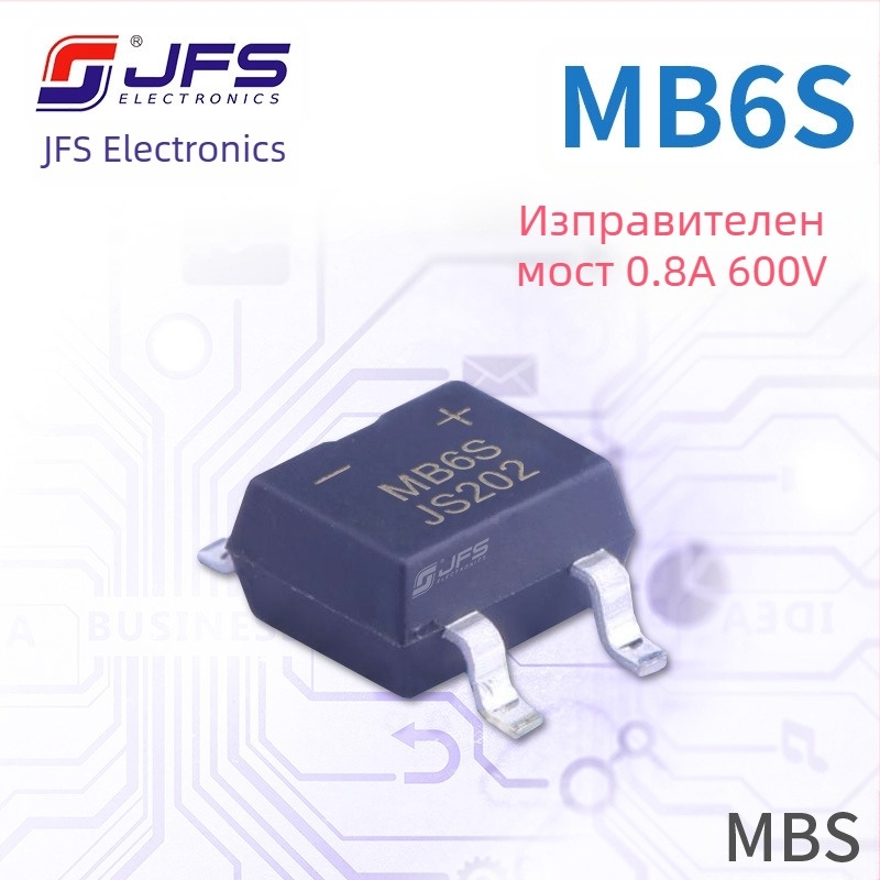 JFS MB6S диоден мост, 0,8 A, 600 V, SOP-4 пакет
