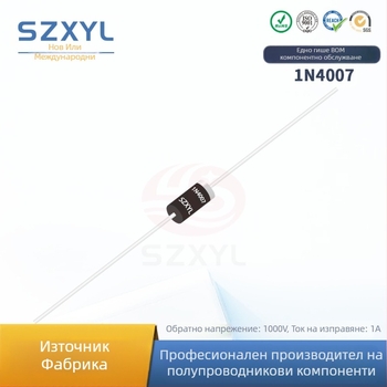1N4007 ректификаторен диод, DO-41 пакет, двупинов, 1000 V, 1 A